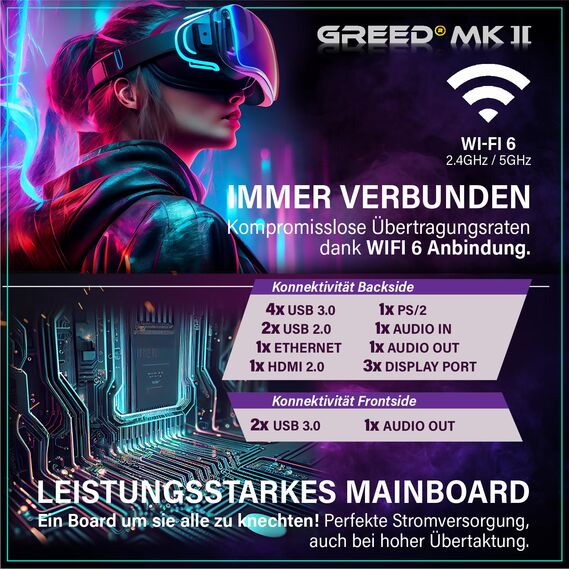 Greed® MK2 - High End Gaming PC - Intel Core i7 12700F & Nvidia Geforce RTX 5060 - Ultra Schneller RGB Computer + 4K Raytracing Rechner mit 4,9 GHZ - 32 GB DDR4 RAM - 1TB SSD - WLAN + W11 Pro