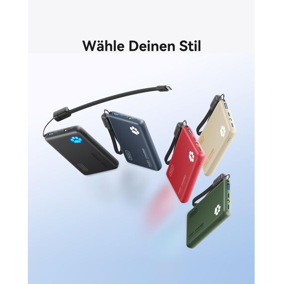 INIU Power Bank, 45W 10000mAh Powerbank Leichteste und Klein Aber Stark (USB C In & Out), PD3.0 Externe Handyakkus with Flashlight, Kompatibel mit iPhone 17 16 15 Pro Max Mini Samsung S24 S23, iPad