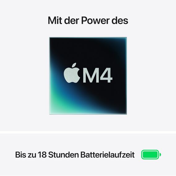 Apple MacBook Air (13", Apple M4 Chip mit 10‑Core CPU und 8‑Core GPU, 16GB Gemeinsamer Arbeitsspeicher, 256 GB) - Mitternacht