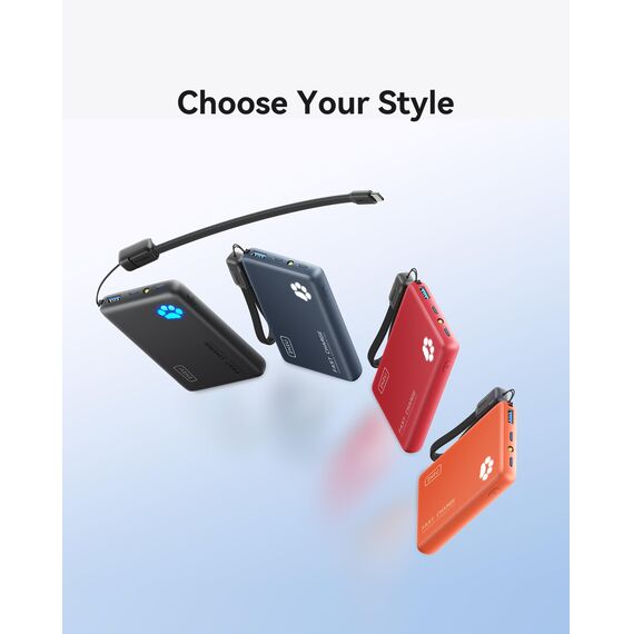 INIU Power Bank, 45W 10000mAh Powerbank Leichteste und Klein Aber Stark (USB C In & Out), PD3.0 Externe Handyakkus with Flashlight, Kompatibel mit iPhone 17 16 15 Pro Max Mini Samsung S24 S23, Blau