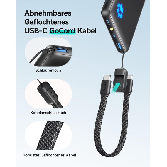 INIU Power Bank, 45W 10000mAh Powerbank Leichteste und Klein Aber Stark (USB C In & Out), PD3.0 Externe Handyakkus with Flashlight, Kompatibel mit iPhone 17 16 15 Pro Max Mini Samsung S24 S23, iPad