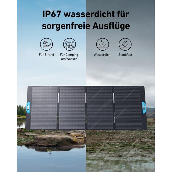 Anker SOLIX C1000 Set Tragbare Powerstation mit 400W Solarpanel, 1800W Solargenerator, 4230V Steckdosen mit max. 2400W Leistung, LFP Powerstation für Outdoor, Camping und Stromreserve