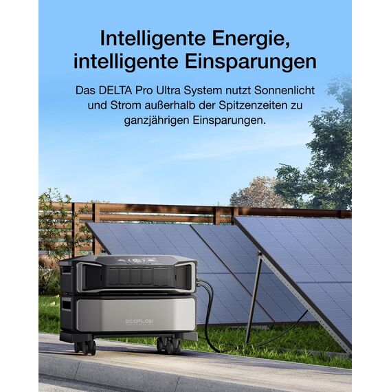 EcoFlow DELTA Pro Ultra tragbare Powerstation 6 144 Wh mit 2× 520W Solarpanel, 0% VAT WLAN Stream Mikrowechselrichter 800W, 6 900 W AC-Ausgang, bis zu 30 kWh, Solargenerator für Zuhause, Notfälle