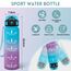 Motswedi Trinkflasche Sport, 1000ml BPA-Frei, Trinkflasche Kohlensäure Geeignet, Auslaufsicher, Wasserflasche, Mit Zeitstempel, Flasche, Sportflasche, für Yoga, Schule, Fahrrad, Fitness, Blauviolett