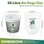 Biomüllbeutel Kleiner Biologisch Abbaubarer Müllsäcke 20 Liter Bin Bags 100Pcs 100% Recycled, Tough, Degradable, Compost Trash Rubbish Bags for Household, Toilet, Bedroom, Office, Kitchen Food Waste